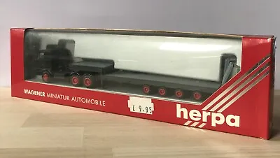 Herpa 1/87 H0 DAF Scale Model Lorry Truck Low Loader Boxed 813001 Black • £18.95