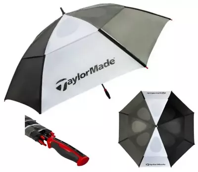 NEW  TaylorMade 68-inch Auto Open Vented Golf Umbrella Black/White Free Shipping • $19.99