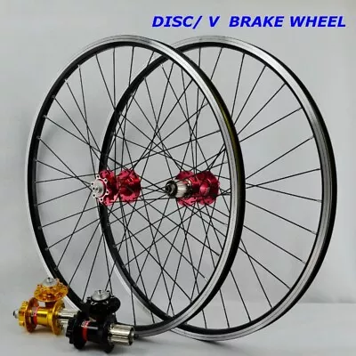 Mountain Bike Wheelset 26/27.5/29inch 32holes Disc/V Brake Wheels 8-11 Speed • $249.48