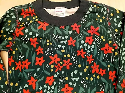 Nwot Hanna Andersson Poinsettia Patch Floral Organic Long John Pajamas 130 8 • $29.99