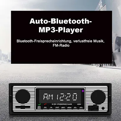 £17.95 • Buy Retro Style Bluetooth Compatible Car Stereo Radio Player USB/AUX/SD/FM Classic