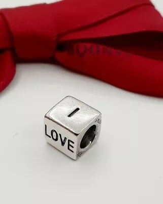 $26.55 • Buy Authentic Pandora Two Tone Silver & 14ct Gold I Love You Cube Charm - 790200 ...