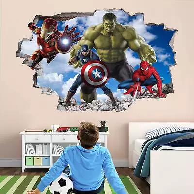 £3.99 • Buy Avengers Superhero Wall Stickers & Mural Art