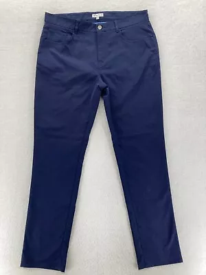 Peter Millar Golf Pants Mens 36x32 Blue Slim Fit Straight Leg Chino Preppy • $24.99