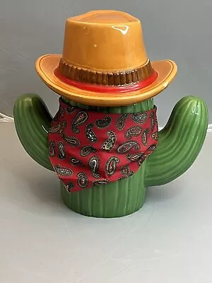 Cowboy Cactus Cookie Jar Outlaw Western • $45