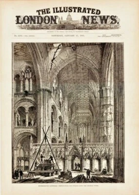 £14.99 • Buy Antique Print, Peterborough Cathedral, Removing Central Tower Jan 27th 1883   