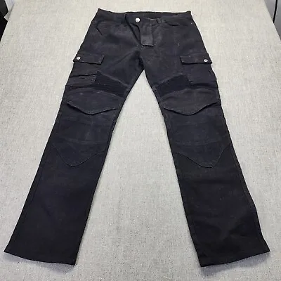 Volero Jeans Mens Size 34x31 (XL) Black Motorcycle Riding Slim Fit Stretch Lined • $48.88