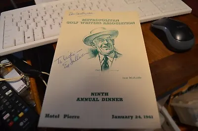 Ed Sullivan Autographed Signed Metropolitan Golf Association Writers Dinner Prog • $25
