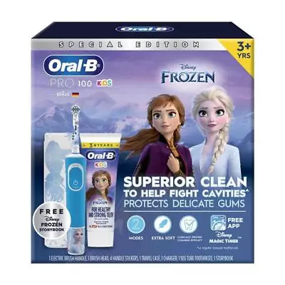 Oral B Power Toothbrush Pro 100 + Paste + Book Gift Pack Frozen 2023 • $39.99