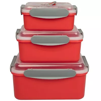 Microwave Cookware With Lids Set Containers Vegetable Steamer Safe Plastic Bowls • $18.59