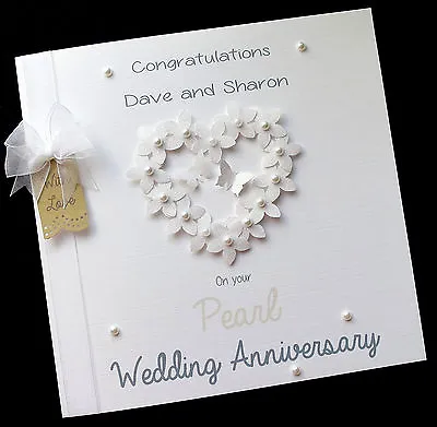 LARGE 8 X 8  Personalised Wedding Anniversary Card 25th30th40th50th60th ANY  • £6.79