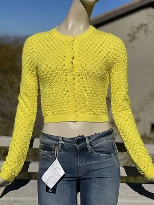 $65 • Buy Alice + Olivia Brisa Yellow Crop Cardigan