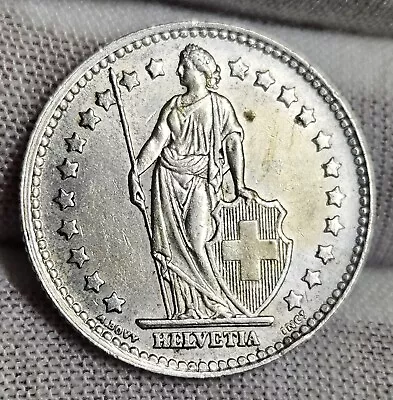 Switzerland 1945B 1 Franc Silver Coin - KM# 24 • $12.29