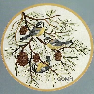 No Yarn! Elsa Williams SONGBIRDS Crewel Embroidery Kit Birds Pine Pinecones • $44.99