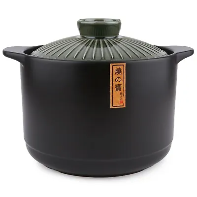 Ceramic Cooking Pot Cooking Clay Earthenware Pot Casserole Stew Pot With Lid US • $66.98