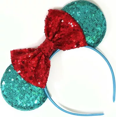 Teal Minnie Ears Teal Mickey Mouse Ears Blue  Disney Ears Green HANDMADE • $11.99