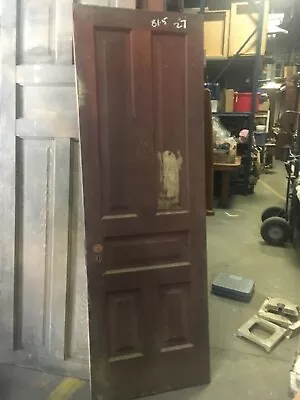 C1880 5 Panel Pine Door OHiO Farmhouse Raised Panel Original Hardware 81.5 X 27” • $175