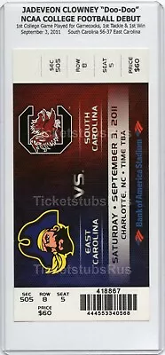 Jadeveon Clowney NCAA COLLEGE FOOTBALL DEBUT 2011 Gamecocks Pirates Full Ticket • $49.95