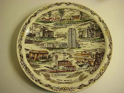 Vernon Kilns North Dakota Hand Painted Multicolor Plate 10 1/4  Diameter • $24.99