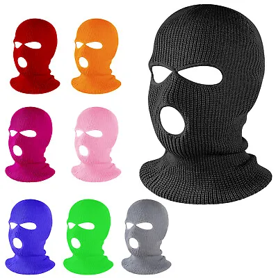 Balaclava 3 Hole Thermal Knitted Ski Mask Motorcycle Full Face Neck Warmer Under • £4.99