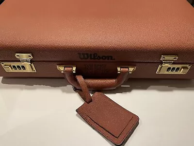 Vintage Wilson NFL Football Briefcase W/ Pebbled Pigskin Dual Combination • $89.95