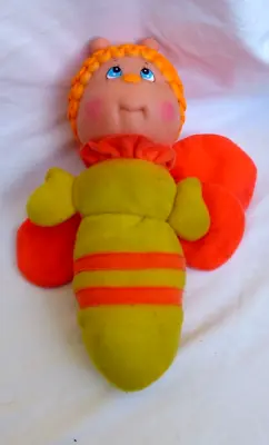 Soma Vintage Glo Kids  Butterfly  Glow Worm Orange/yellow Plush Plastic Toy-1984 • $30