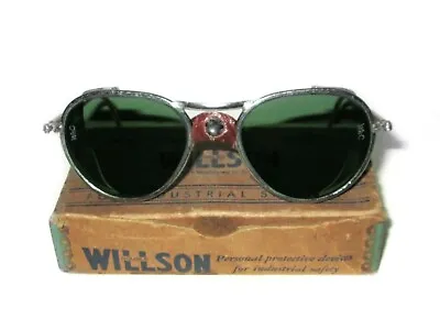 $179.99 • Buy Antique Green Willson Sunglasses Goggles Vtg Rockabilly Safety Glasses Steampunk