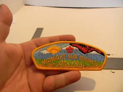 Vtg Bsa Boy Scouts Of America Midnight Sun Council Alaska Patch Used    • $7.99