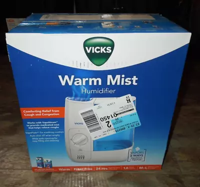 Vicks Warm Mist Humidifier 1 Gallon 24 Hrs VWM845V2 NEW! SEALED BOX! • $22.50