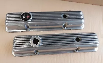 Camaro Z28 302 Corvette LT-1 350 Finned Aluminum Valve Covers GM Oil Drippers • $205