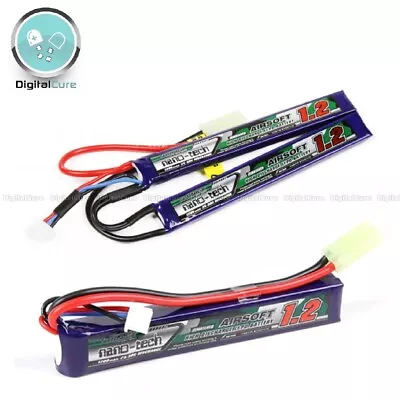 Turnigy Nano-tech 1200mAh 2S 25-50C Lipo Battery AIRSOFT Mini Tamiya Cranestock • £12.89