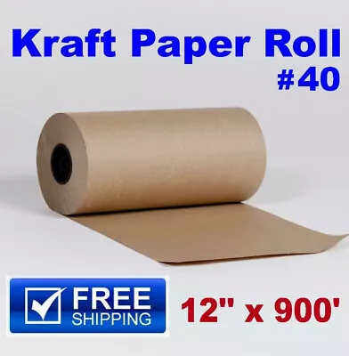 12  X 900' Brown Kraft Paper Roll 40 Lb Shipping Wrapping Parts Boxes Packaging • $35.99