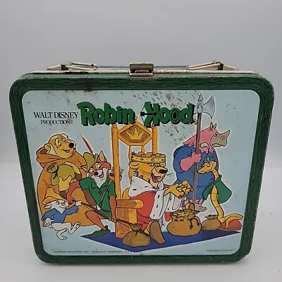 Vintage Walt Disney Robin Hood  Metal Lunchbox   Aladdin Industries   NO Thermos • $19.99