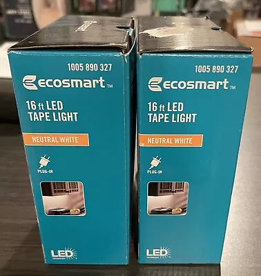 LOT OF 2 EcoSmart 16 Ft. Indoor Neutral White LED Tape Lights • $25.95