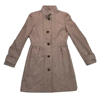 J.Crew Lady Day Coat Wool Women’s Size 4 Heather Oatmeal Warm Gray Coletta • $149