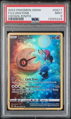 $20 • Buy Pokemon Crown Zenith Lunatone GG11 PSA 9 Mint