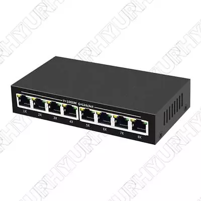 8-Port Switch With Full Sturdy Metal Shell For Desktop Internet Splitter Fanless • $48.05