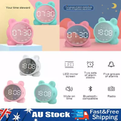 $19.75 • Buy Alarm Clock USB Bluetooth Wireless Speaker LED Digital Alarm Music Player Indoor