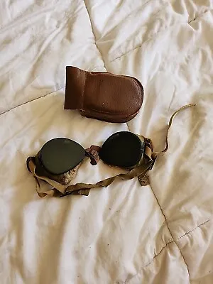 Vintage Antique Fur Lined Military Goggles With Case (Grant Foster And Co.) • $75