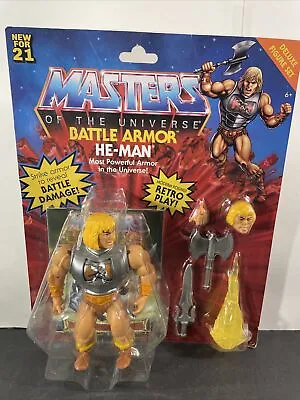 Mattel 2021 Masters Of The Universe Battle Armor He-Man Deluxe Action Figure NEW • $18.99