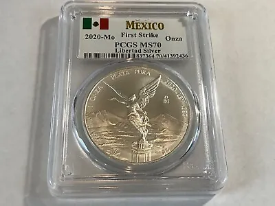 2020 Mo Silver PCGS MS70 First Strike Mexico  Libertad Silver Dollar  Key Date • $49