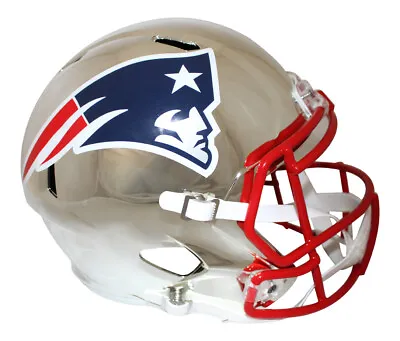 New England Patriots Full Size Chrome Speed Replica Helmet New In Box 26733 • $299.99