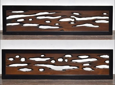 £628.55 • Buy Japanese Transom Window Wooden Carving Ranma Set Openwork Screen Handmade F/S　