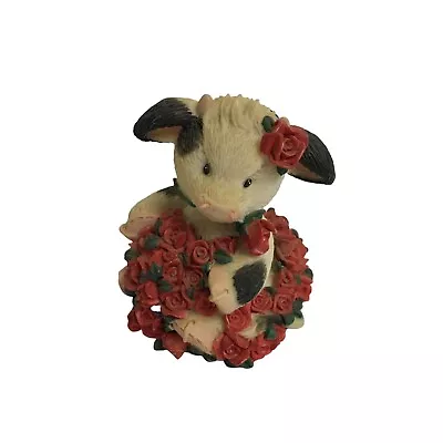 Mary's Moo Moos ADOR-A-BULL Kiss-A-Bulls With Rose Enesco Cow Figure New  • $10.99