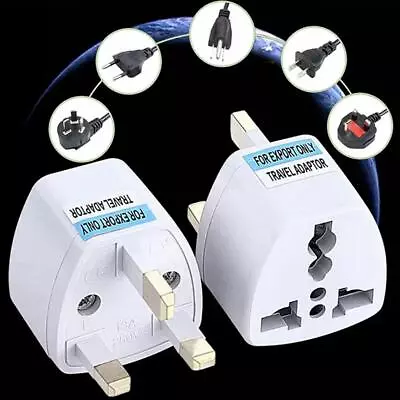 Universal Plug Adapter EU US UK AU CN To UK Type G Travel Socket Plug Converter- • £1.88