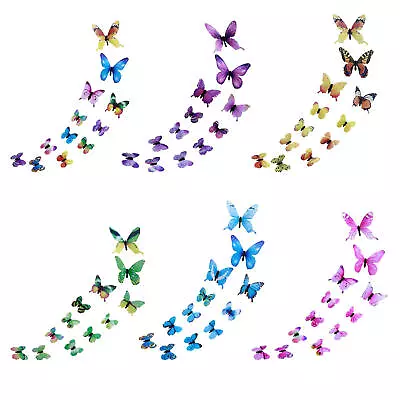 12pcs 3D Butterflies Stickers Wall Decals Removable Aesthetic Butterfly Decor • $10.39