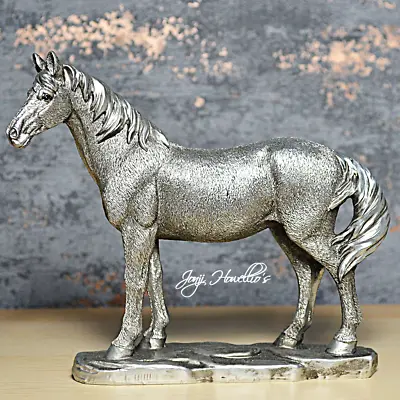 £17.90 • Buy Antique Silver Horse Ornament Standing Figurine Sculpture Statue Home Decor Gift
