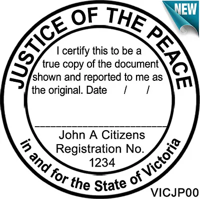 VIC JP00 JUSTICE OF THE PEACE Victoria Custom Flash Stamp Self Inking Refillable • $23.30