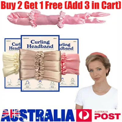 Heatless Curling Rod Headband Women No Heat Curls Silk Ribbon Hair Rollers New • $10.99