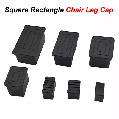 Square Rectangle Chair Leg Cap Rubber Feet Protector Pads Furniture Table Covers • £1.76